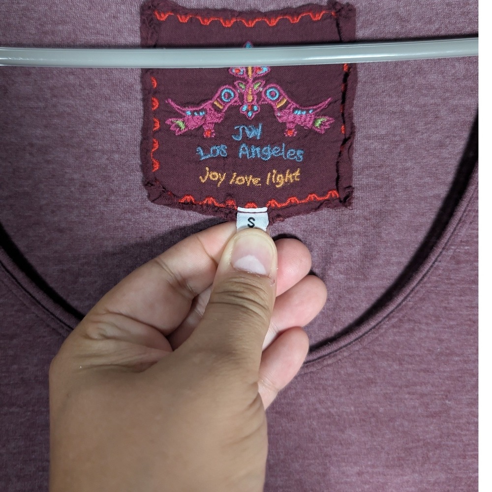 Johnny Was Los Angeles High Low Dress Women Small Mauve Floral Embroidered Artsy - Picture 8 of 12
